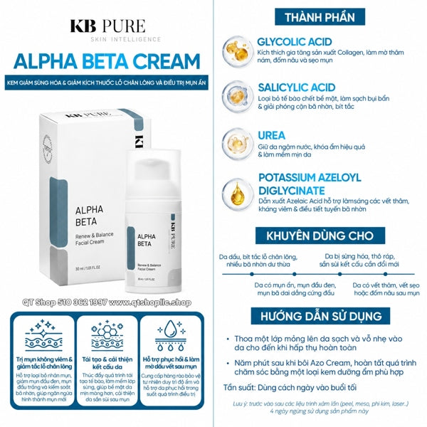 KB PURE - Kem Trị Mụn Ẩn Alpha Belta NEW - EXP 2027