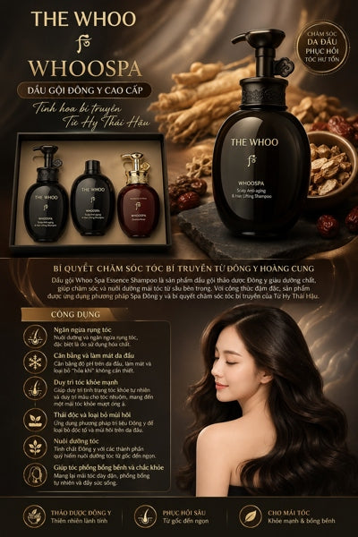THE WHOO - *LM 1* - SET Dầu Gội Xả Đông Y Whoospa 3 món NEW - EXP 202812