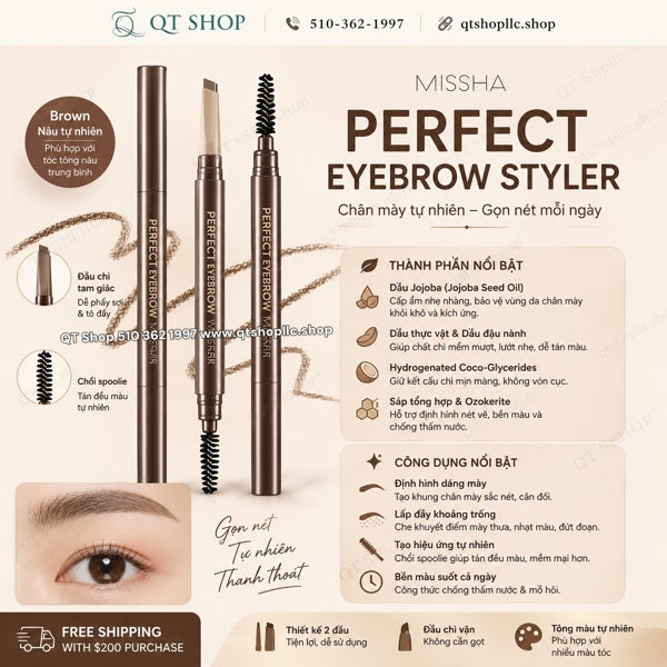 MISSHA - Kẻ Chân Mày Perfect Eyebrow HQ - Màu Nâu - EXP 2029.06