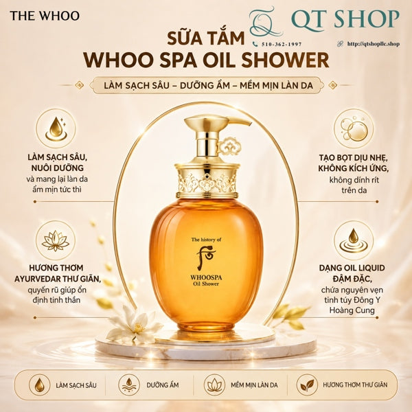 THE WHOO - Sữa Tắm Whoospa Oil Shower - 220ml