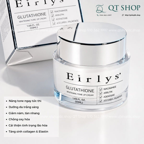 EIRLYS - Glutathione Whitening Tone Up Cream - Kem Ngày Nâng Tông 50ml - EXP 202904