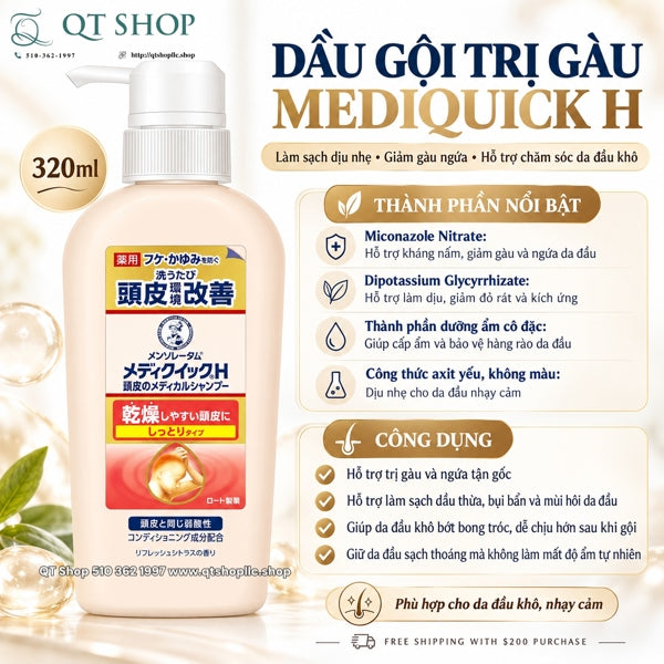 ROHTO - Dầu gội trị gàu, nấm da đầu - Japan