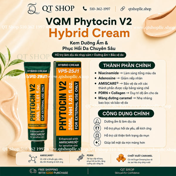 VQM VIBANQUENTMANKA Lotion/Hybrid Cream - Kem Phục Hồi Phytocin V2- 30ml