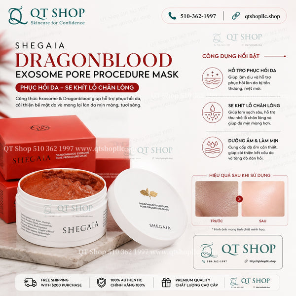 SHEGAIA Mặt nạ Huyết Rồng Dragonblood Exosome Pore Procedure Mask