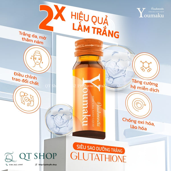 Nước Uống Collagen TBG nhau thai ngựa Youmaku Stem Cell Nano Liquid (10 chai x 30ml) - EXP 202705