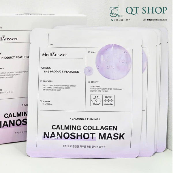Mặt Nạ Thạch Collagen MediAnswer Calming Collagen Nanoshot Mask TÍM
