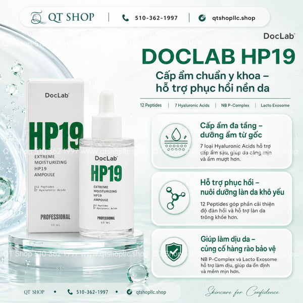 DOCLAB HP19 Extreme Moisturizing Ampoule - Tinh Chất HA Tế Bào Gốc - 50ml EXP 20280519