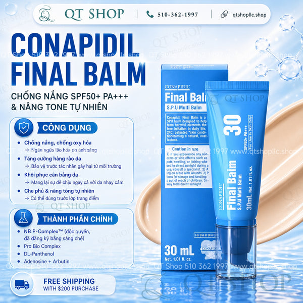 Pharmesthetic - CONAPIDIL Final Balm 30 SPF 50+ PA+++ - 30ml - Kem Chống Nằng Đa Năng Bảo Vệ Phục Hồi