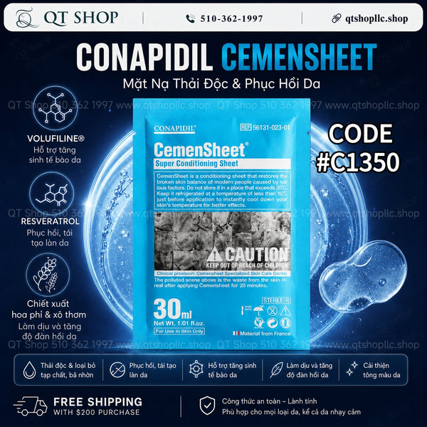 Pharmesthetics - CONAPIDIL CEMENSHEET: Mask Định Vị xanh Mặt Nạ Thải Độc & Phục Hồi - 1ea