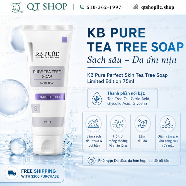 KB Pure - Sữa Rửa Mặt Perfect Skin Tea Tree Soap Limited Edition 75ml