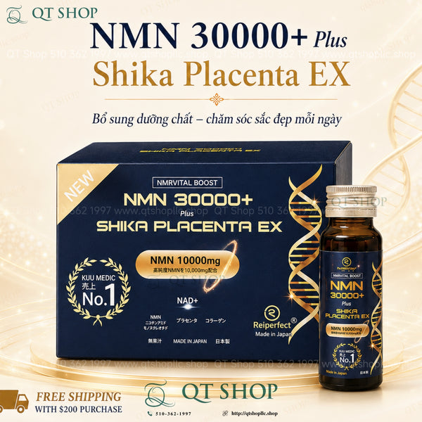 NMN 30000+ Shika Placenta EX - Hộp 10 chai x 50ml - EXP 202710