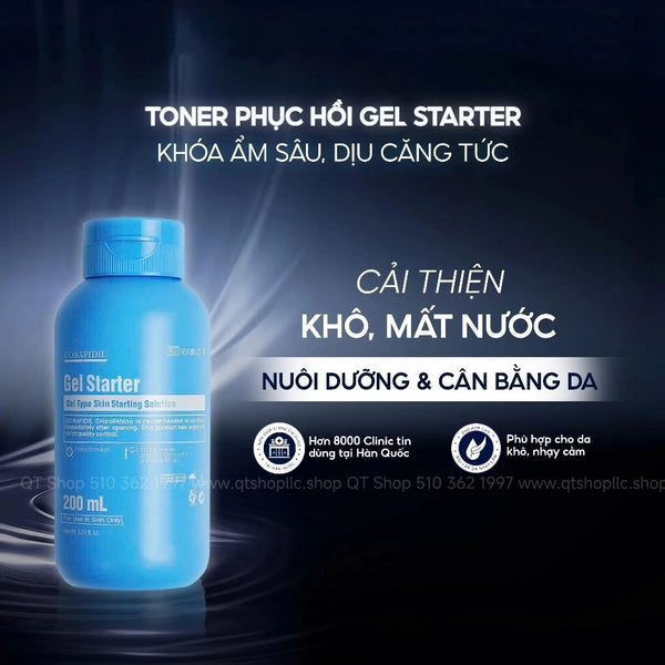 Pharmesthetics CONAPIDIL Gel Starter 200ml - Toner Tinh Chất Dưỡng Sơ Cấp