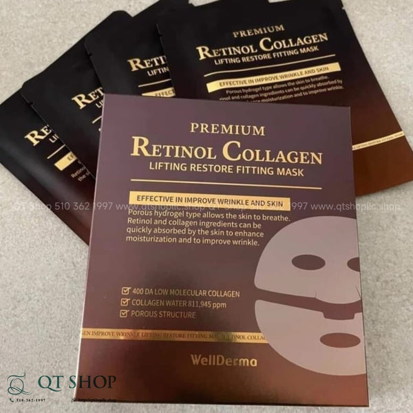 Mặt Nạ Thạch Wellderma Retinol Collagen Lifting Restore Fitting Mask - 4 ea