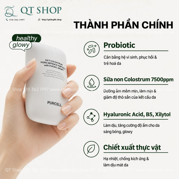Xịt khoáng Purcell 24/7 Colostrum Pore Defence Ampoule Mist 55ml