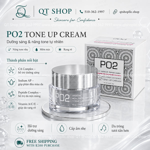 Kem Ngày Nâng Tông Váng Sữa PO2 Whitening Tone Up Cream 50g