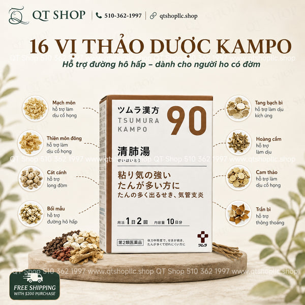 Bột uống thanh lọc phổi Tsumura Kampo 90 (Seihaito) Nhật Bản - Hộp 20 gói