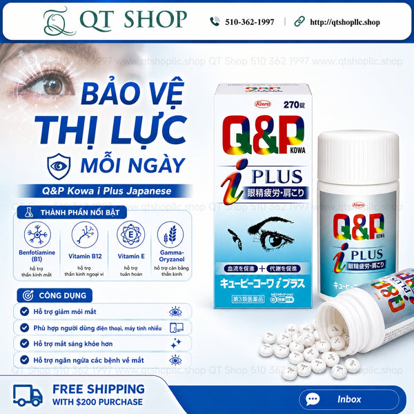 Viên uống bổ mắt Q&P Kowa i Plus Nhật Bản - Hộp 270 viên