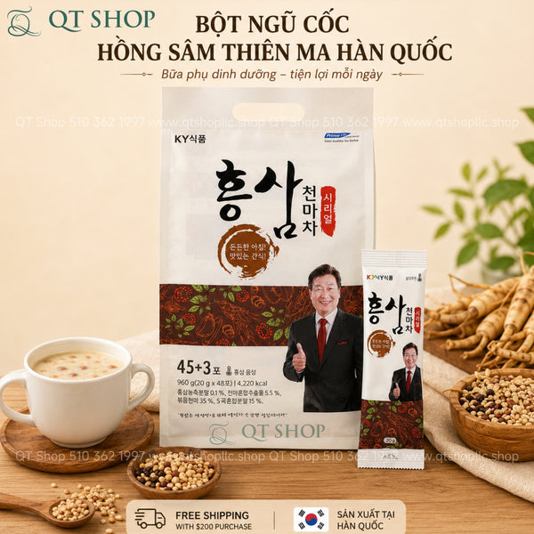 Ngũ Cốc Hồng Sâm Thiên Ma Hàn Quốc - Bịch 48 gói x 20g