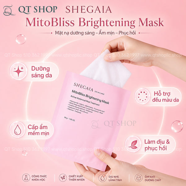 SHEGAIA Mặt Nạ Mitobliss Brightening Mask - 10ea (Hồng)