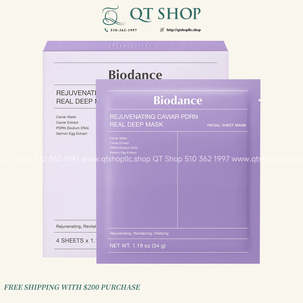 Mặt Nạ Thạch Biodance Rejuvenating Caviar PDRN Real Deep Mask - Hộp 4 miếng