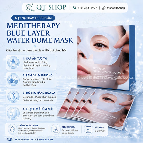 Mặt Nạ Thạch Meditherapy Blue Layer Water Dome Mask - Hộp 4 miếng