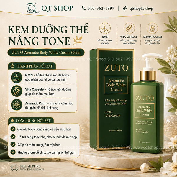 ZUTO Aromatic Body White Cream 300ml
