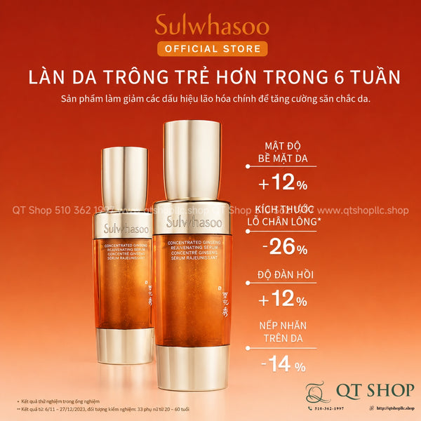 Tinh Chất Nhân Sâm Cải Thiện Nếp Nhăn Săn Chắc Da Sulwhasoo Concentrated Ginseng Renewing Serum Mini Size