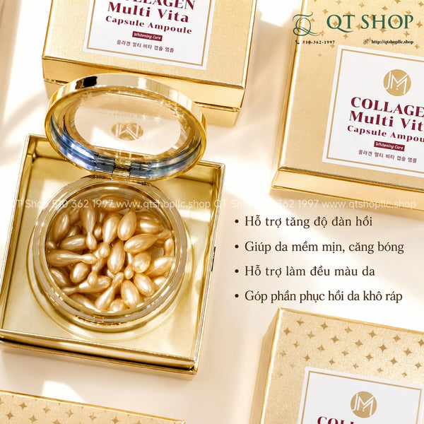 Viên Collagen Tươi JM Collagen Multi Vita Capsule Ampoule (Thoa Mặt) - 38 viên