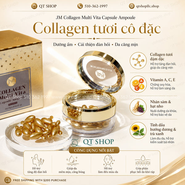 Viên Collagen Tươi JM Collagen Multi Vita Capsule Ampoule (Thoa Mặt) - 38 viên