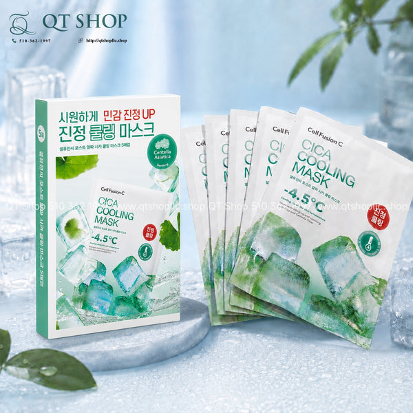 Mặt Nạ Cell Fusion C - Cica Cooling Mask ( Màu Xanh Lá - 5 miếng)