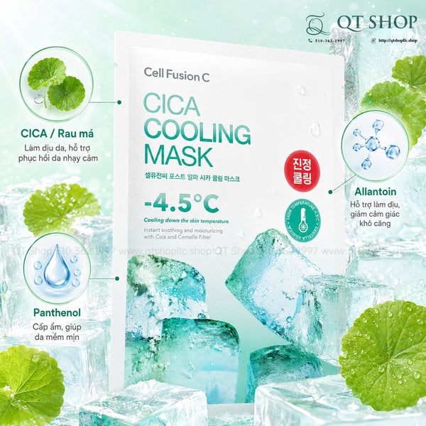 Mặt Nạ Cell Fusion C - Cica Cooling Mask ( Màu Xanh Lá - 5 miếng)