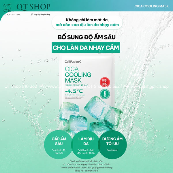 Mặt Nạ Cell Fusion C - Cica Cooling Mask ( Màu Xanh Lá - 5 miếng)