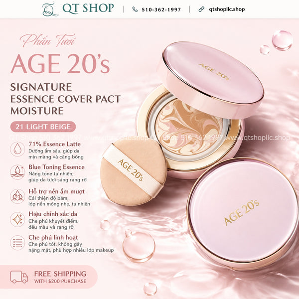 Phấn Tươi AGE 20's Signature Essence Cover Pact Moisture #21 Light Beige