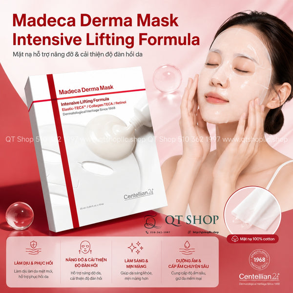 Mặt Nạ Centellian24 Madeca Derma Mask Intensive Lifting Formula - Hộp 10 miếng