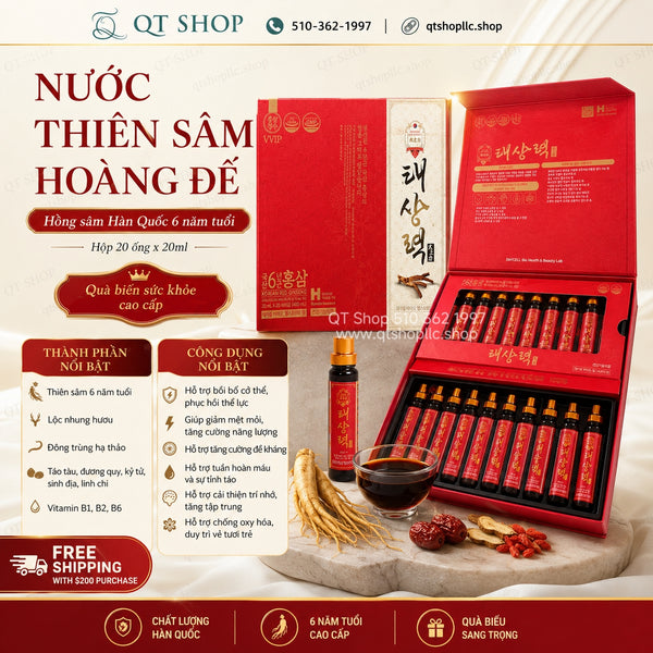 Thiên Sâm Hoàng Đế Hàn Quốc Daycell Tae Sang Reok - Hộp 20 ống x 20ml