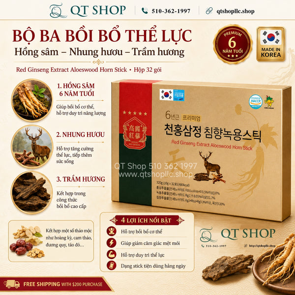 Nước Hồng Sâm Nhung Hươu Cheon Hong Sam Jeong Premium - Hộp 32 tép
