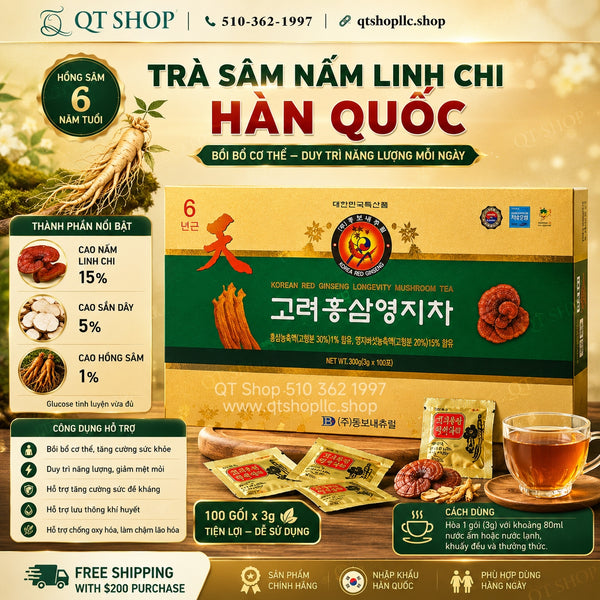 Trà Hồng Sâm Nấm Linh Chi Hàn Quốc - Hộp 100 gói
