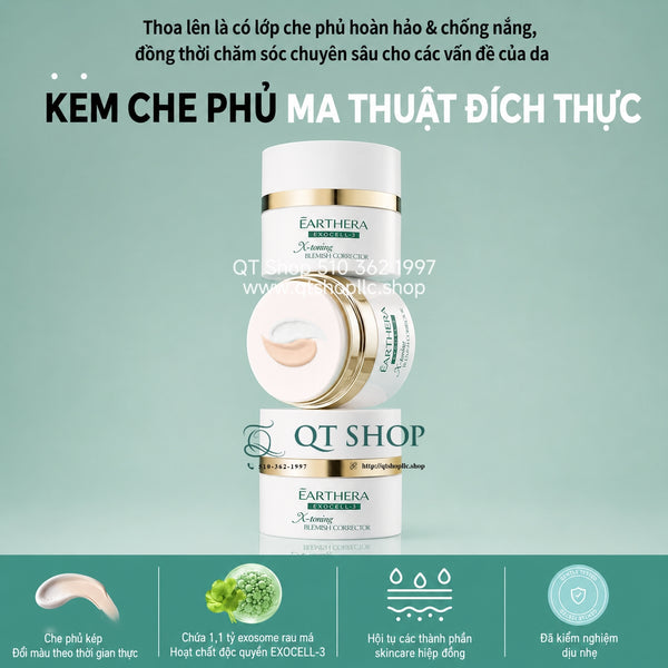 Kem Đa Năng EARTHERA Exocell-3 X-Toning Blemish Corrector - 30ml