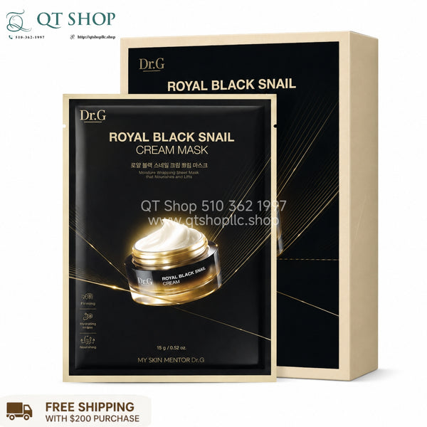 Mặt Nạ Kem Ốc Sên Đen Dr.G Royal Black Snail Cream Mask - Hộp 10 miếng