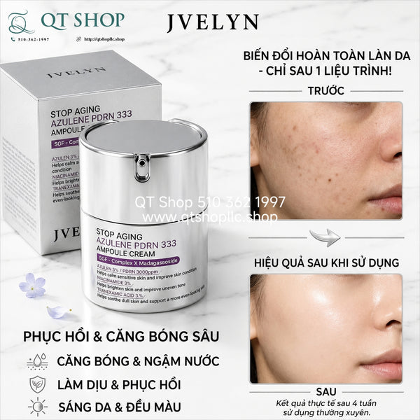 Kem Dưỡng JVELYN Stop Aging Azulene PDRN 333 Ampoule Cream - 50g