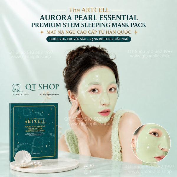 Mặt Nạ Thạch The Artcell Aurora Pearl Essential Premium Stem Sleeping Mask Pack - Hộp 4 miếng