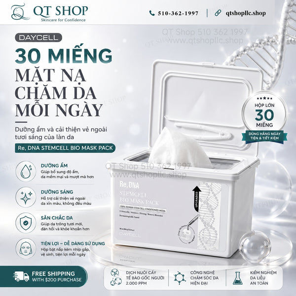 Mặt Nạ Sinh Học Tế Bào Gốc Re,DNA Stem Cell Bio Mask Pack - Hộp 30 miếng