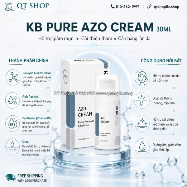 KB Pure - Kem Mụn Azo Cream 30ml - 84$