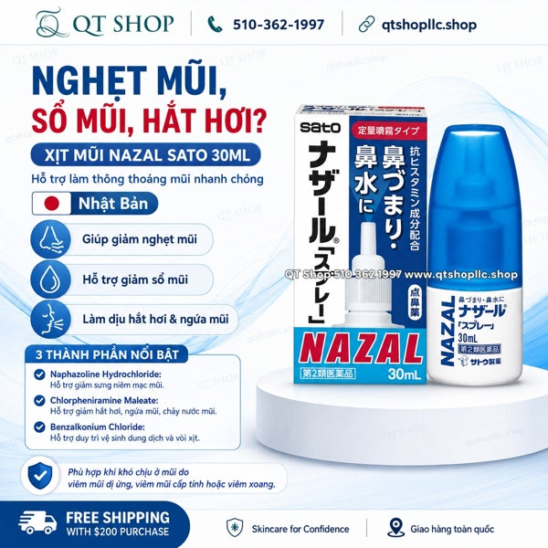 SATO - Xịt Xoang Nazal Japan - 30ml