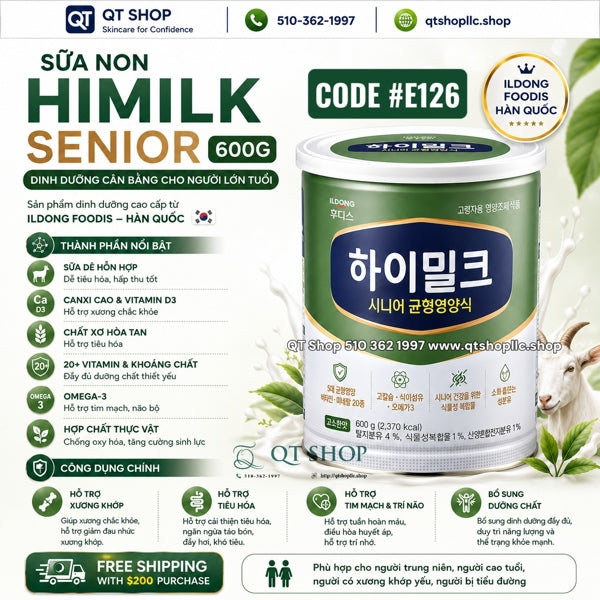 ILDONG - *LM 2* - Sữa Non Dinh Dưỡng Người Lớn - 600gr - Màu Xanh Lá ( ít đường) - Exp 2027.10