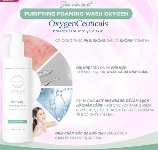 OxygenCeuticals - Sữa Rửa Mặt Dịu Nhẹ SRM Purifying Foaming Wash - 500 ml