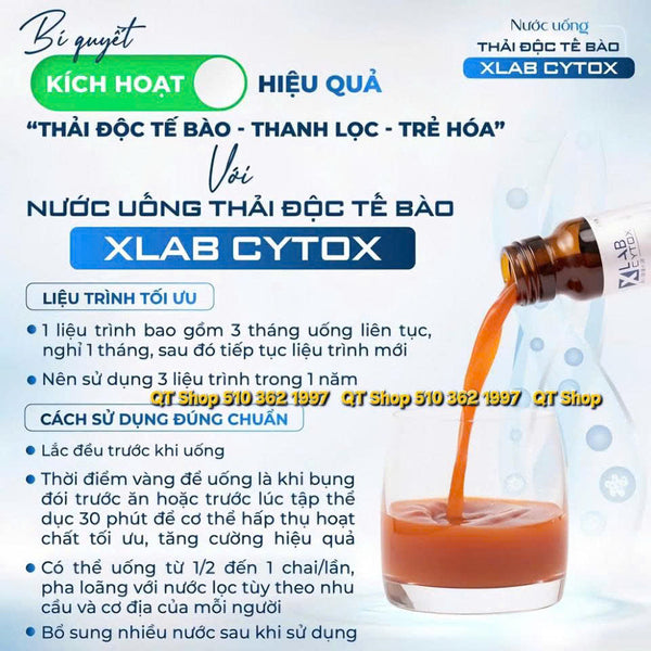 Xlab Cytox Nước Uống Thải Độc Tế Bào - Japan (Hộp 10 chai)