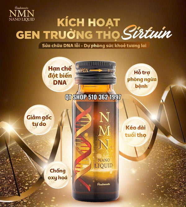 Nước Uống Trẻ Hóa Da Peauhonnete NMN+ NANO LIQUID 12000 Nhật Bản Japan - Hộp 12 chai