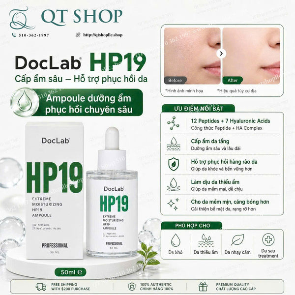DOCLAB HP19 Extreme Moisturizing Ampoule - Tinh Chất HA Tế Bào Gốc - 50ml EXP 20280519