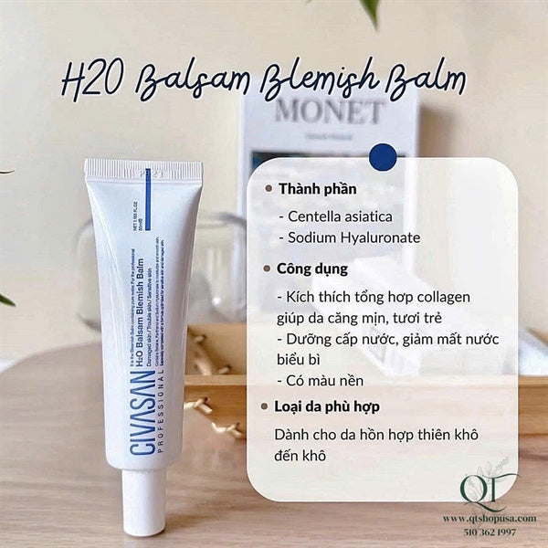 CIVASAN - Kem Dưỡng Phục Hồi H20 Balsam Blemish Balm - Da Khô - 35ml - EXP20280723